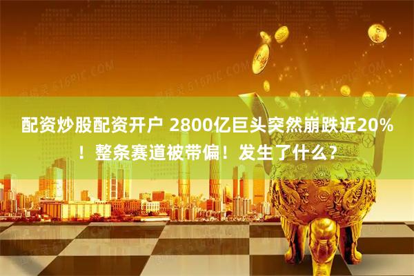 配资炒股配资开户 2800亿巨头突然崩跌近20%！整条赛道被带偏！发生了什么？